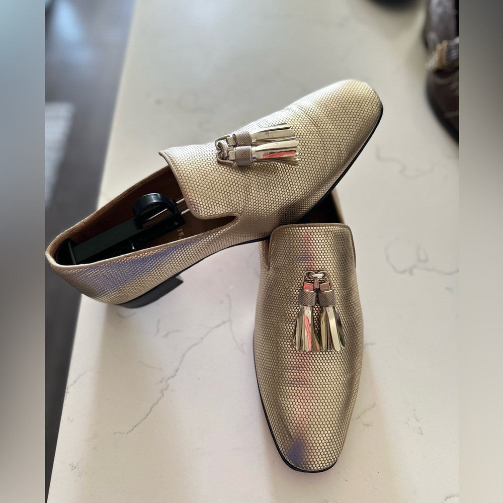 Christian Louboutin golden loafers